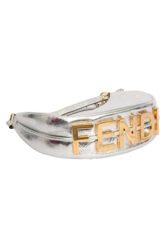 Fendi Silver Fendigraphy Hobo Medium Shoulder Bag