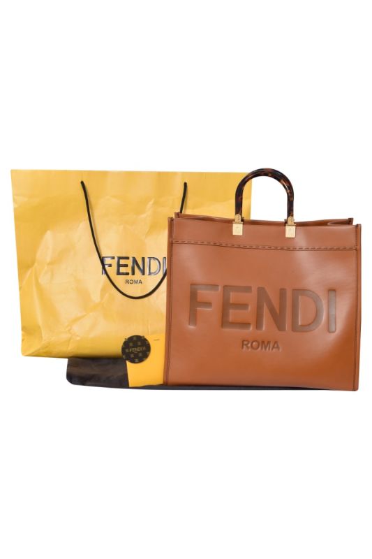 Fendi Sunshine Leather Large Tote Bag