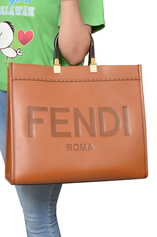 Fendi Sunshine Leather Large Tote Bag