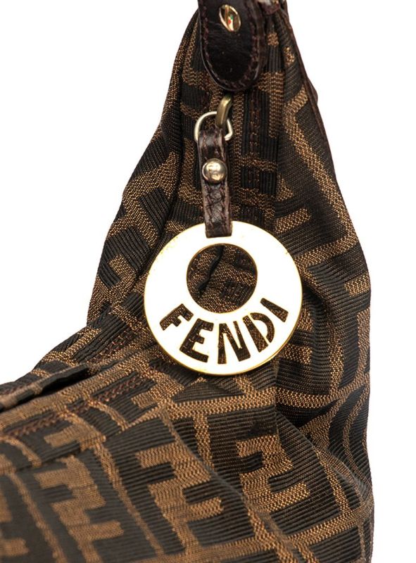 FENDI TOBACCO ZUCCA BROWN CANVAS MONOGRAM BAG