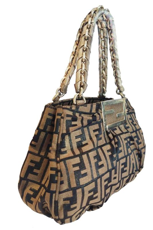 FENDI TOBACCO ZUCCA MIA SHOULDER BAG