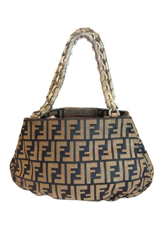FENDI TOBACCO ZUCCA MIA SHOULDER BAG