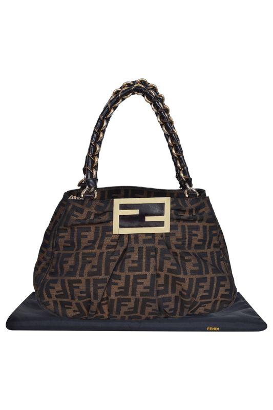 Fendi Tobacco Zucca Mia Shoulder Bag 