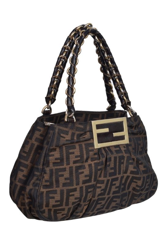 Fendi Tobacco Zucca Mia Shoulder Bag 