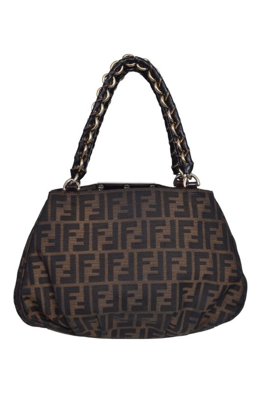 Fendi Tobacco Zucca Mia Shoulder Bag 