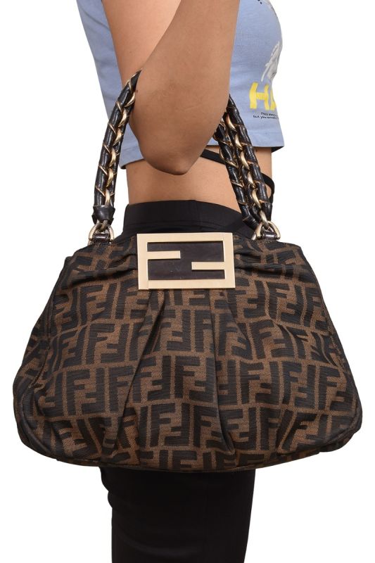 Fendi Tobacco Zucca Mia Shoulder Bag 
