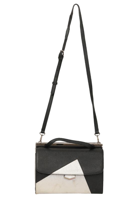 FENDI VITELLO ELITE BI-COLOR DEMI JOUR SHOULDER BAG