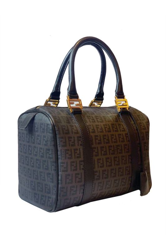 FENDI ZUCCA BROWN BOWLING BAG