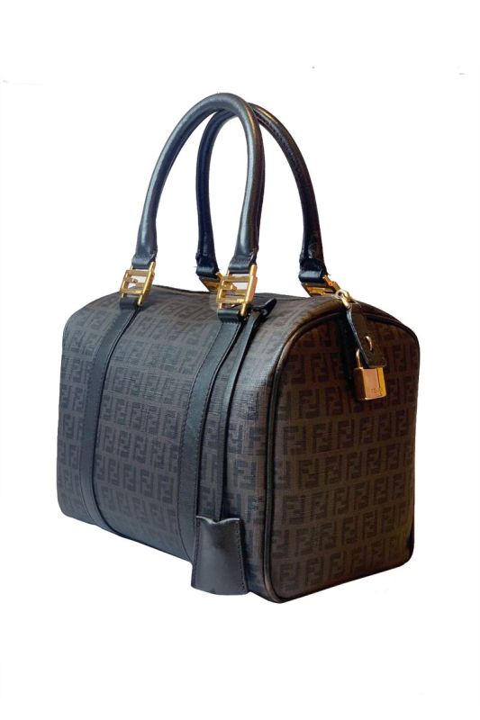 FENDI ZUCCA BROWN BOWLING BAG