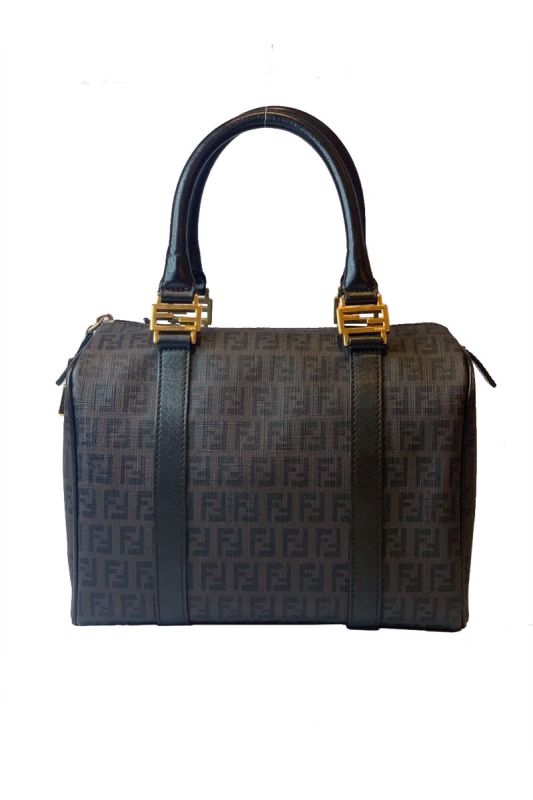 FENDI ZUCCA BROWN BOWLING BAG
