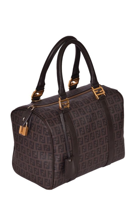 Fendi Zucca Brown Bowling Bag RT130-10