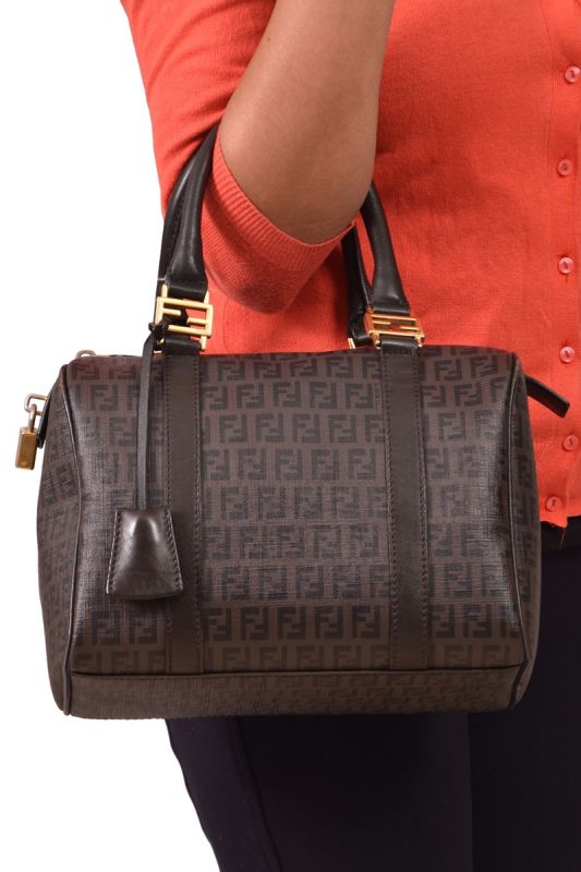 Fendi Zucca Brown Bowling Bag RT130-10