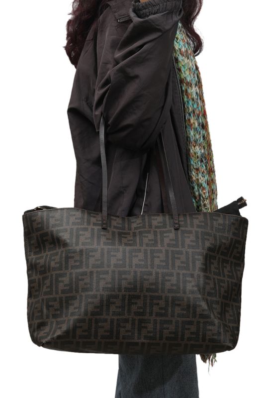 Fendi Zucca Canvas Roll Tote Bag