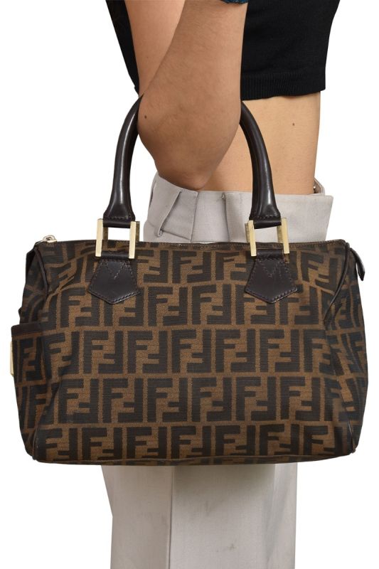 Fendi Zucca Chef Canvas Boston Bag