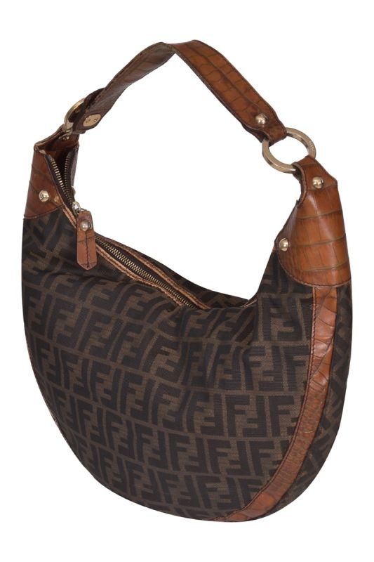 Fendi Zucca Crocodile Chef Hobo Bag