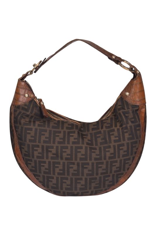Fendi Zucca Crocodile Chef Hobo Bag