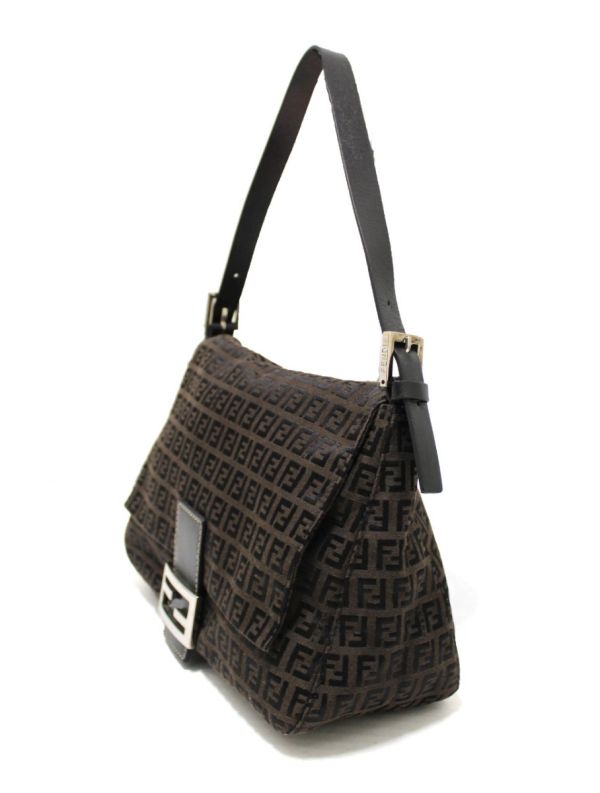 FENDI ZUCCA FF CANVAS MAMA BAGUETTE BAG