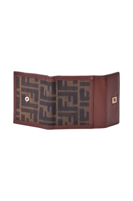 Fendi Zucca FF Logo Trifold Wallet