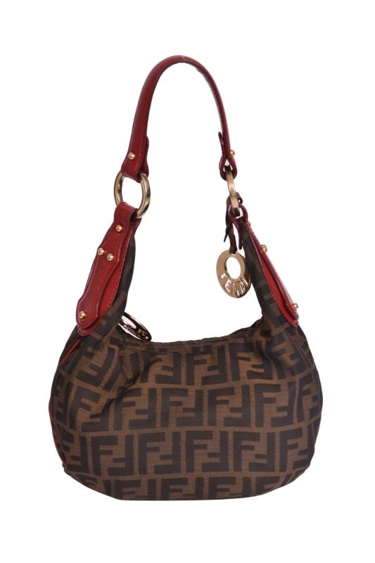 Fendi Zucca Tobacco Canvas Hobo Bag