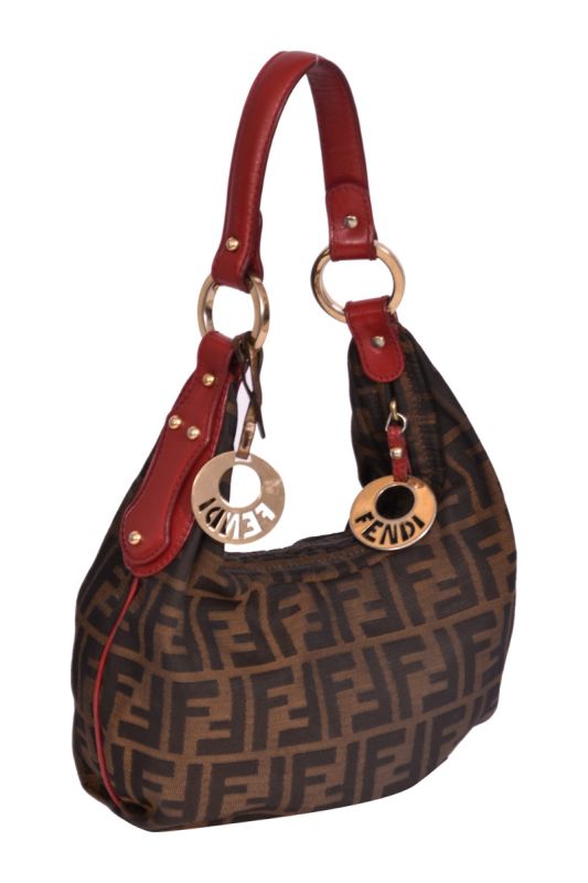 Fendi Zucca Tobacco Canvas Hobo Bag