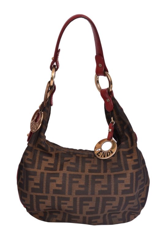 Fendi Zucca Tobacco Canvas Hobo Bag