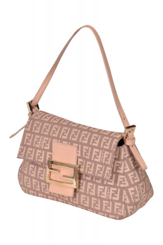 Fendi Zucchino Mamma Forever Canvas Baguette