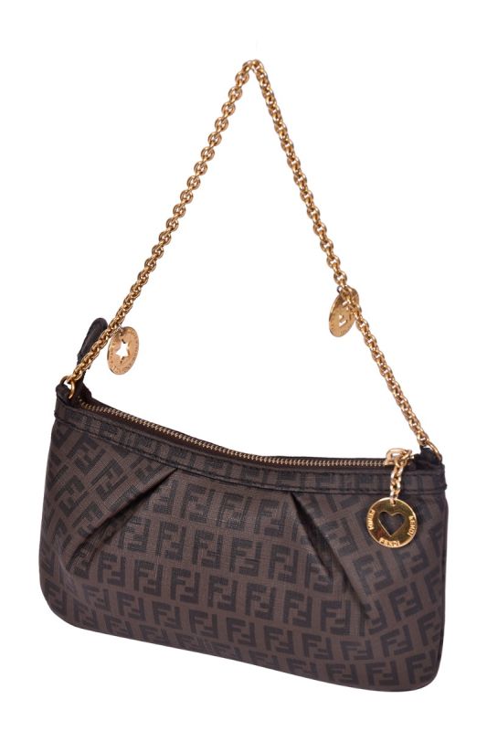Fendi ZucchinoCanvas Pochette Bag