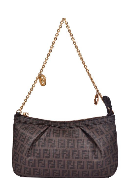 Fendi ZucchinoCanvas Pochette Bag
