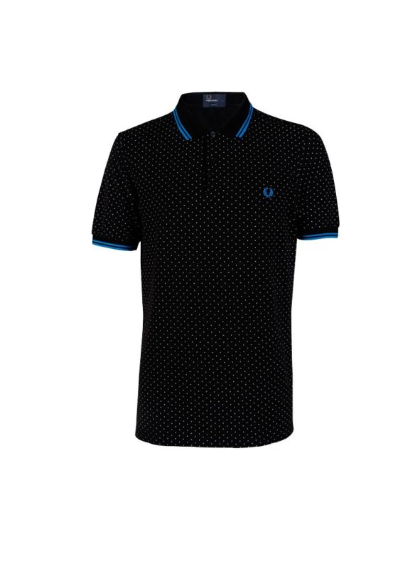 FRED PERRY BLACK POLKA DOTS T SHIRT