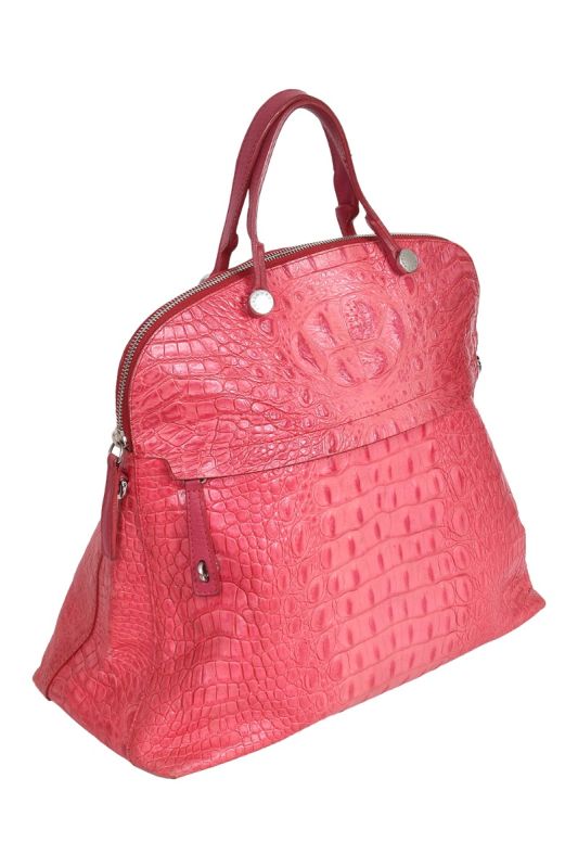 Furla Croc – Embossed Pink Handbag