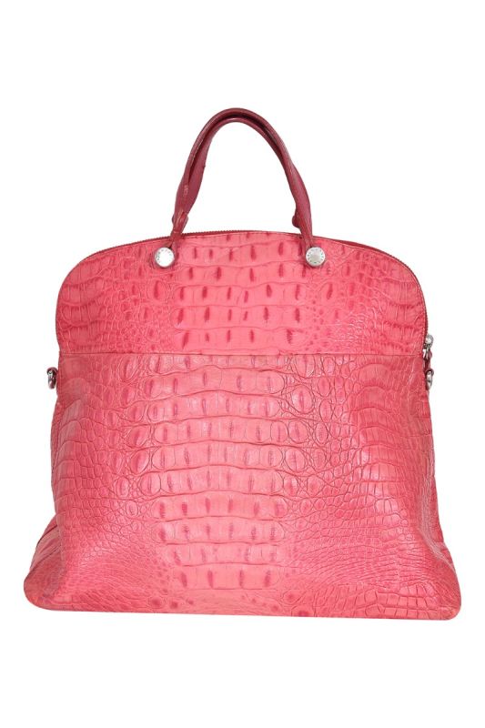 Furla Croc – Embossed Pink Handbag