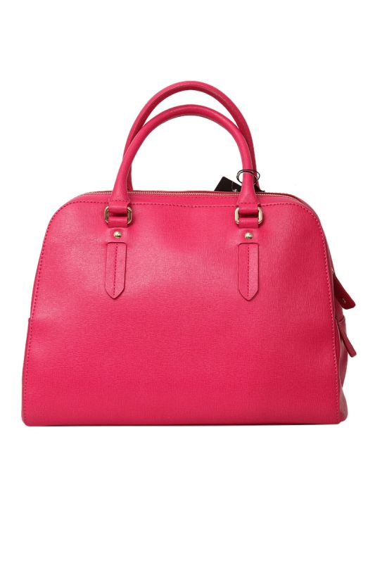 FURLA MAGENTA LEATHER ELENA SATCHEL BAG