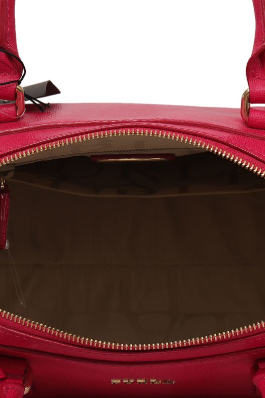 FURLA MAGENTA LEATHER ELENA SATCHEL BAG