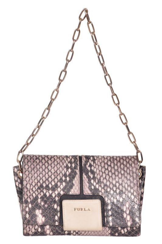 Furla SnakeSkin Embossed Shoulder Bag