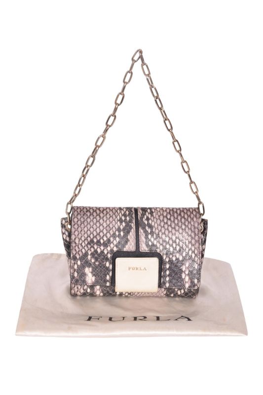 Furla SnakeSkin Embossed Shoulder Bag