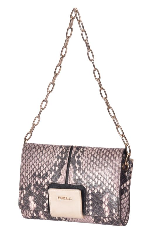Furla SnakeSkin Embossed Shoulder Bag