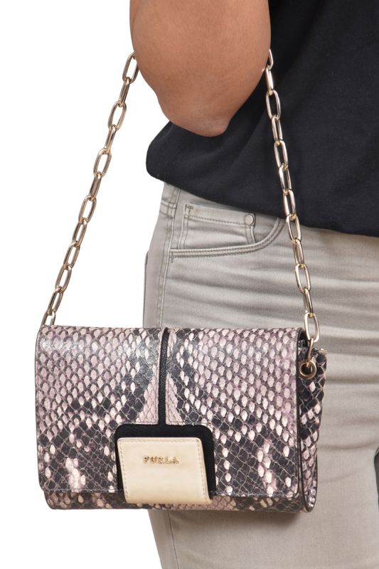 Furla SnakeSkin Embossed Shoulder Bag