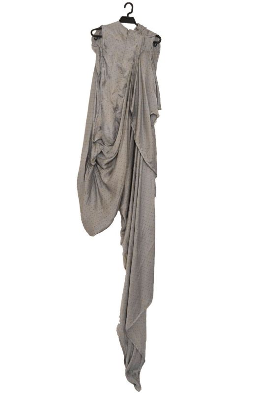 GAURAV GUPTA PRINTED SATIN ASYMETRICAL DRESS