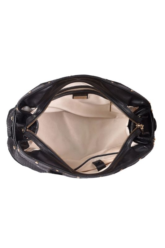 Gianni Versace Black Quilted Snap Out It Tote Bag