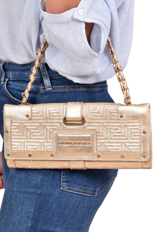 Gianni Versace Golden Quilted leather Sling