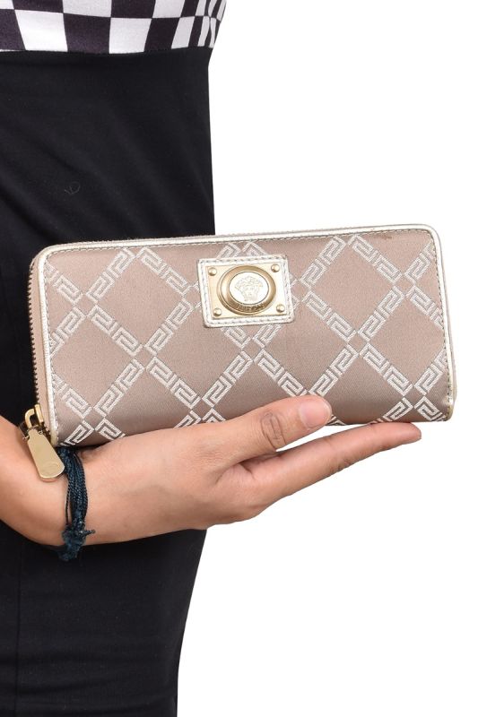 Gianni Versace Logo Beige Wallet