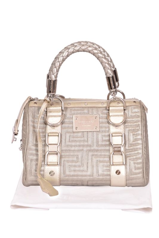Gianni Versace Metallic Snap Out Of It Boston Bag