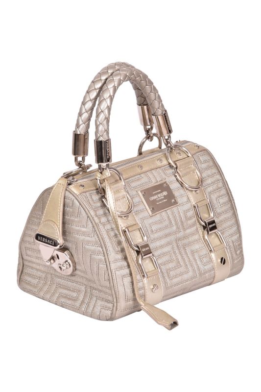 Gianni Versace Metallic Snap Out Of It Boston Bag