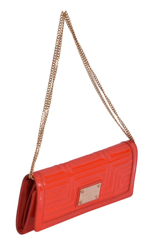 Gianni Versace Orange Wallet on Chain Shoulder Bag