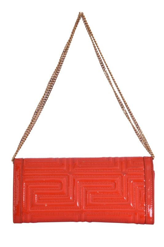 Gianni Versace Orange Wallet on Chain Shoulder Bag