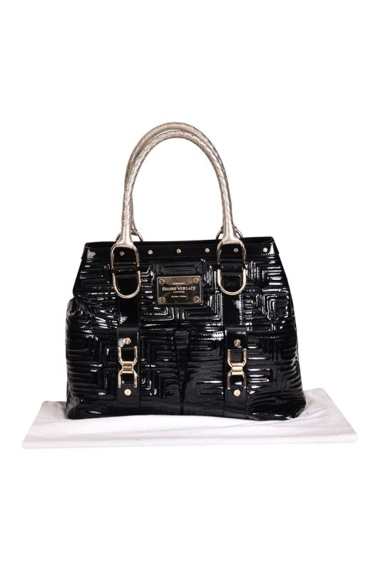 Gianni Versace Patent Leather Tote Bag