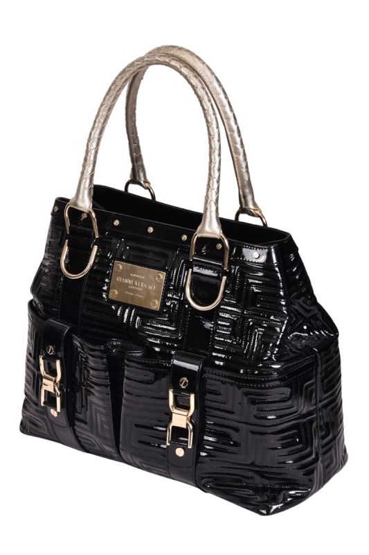 Gianni Versace Patent Leather Tote Bag