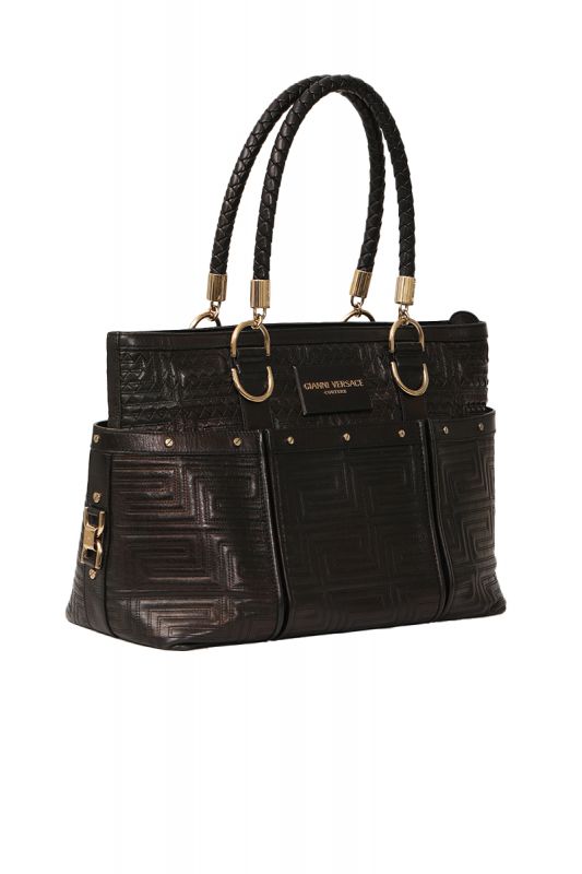 GIANNI VERSACE PATENT LEATHER TOTE BAG RT168-10