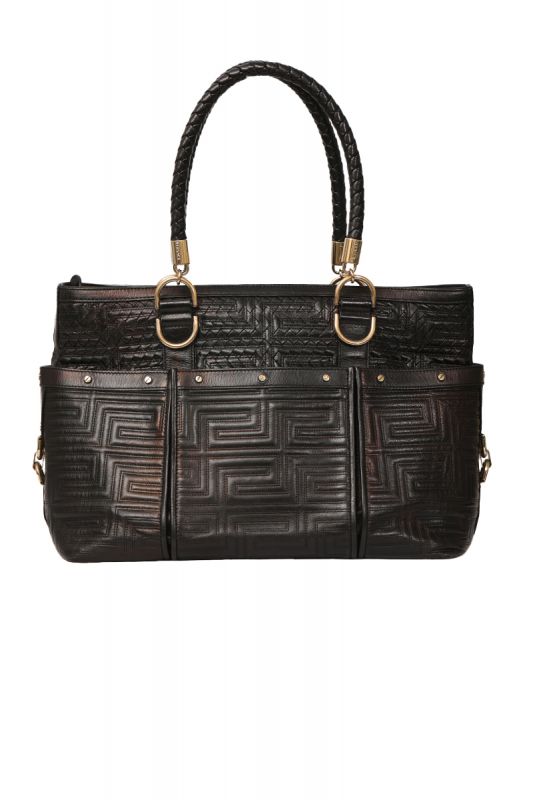 GIANNI VERSACE PATENT LEATHER TOTE BAG RT168-10