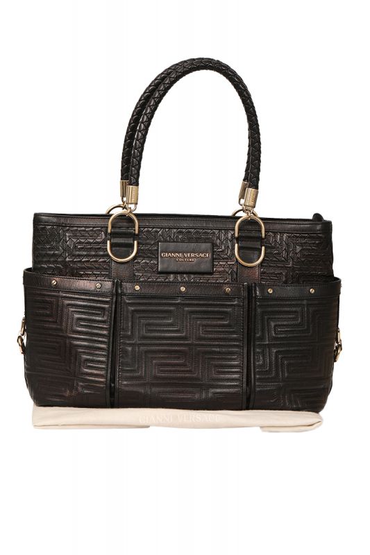 GIANNI VERSACE PATENT LEATHER TOTE BAG RT168-10
